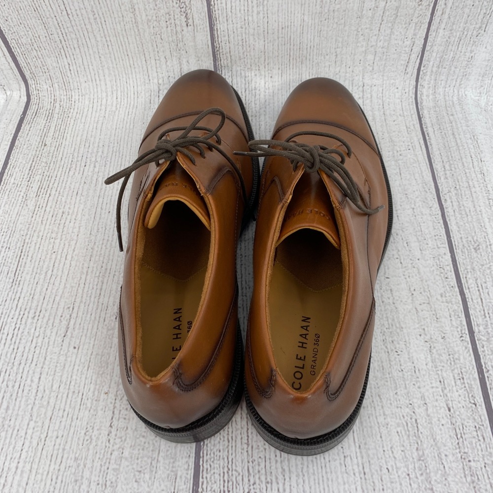 Cole Haan Bedford Cap Toe Oxford Men 13 British Tan Leather Grand 360 Dress Shoe - Picture 9 of 12